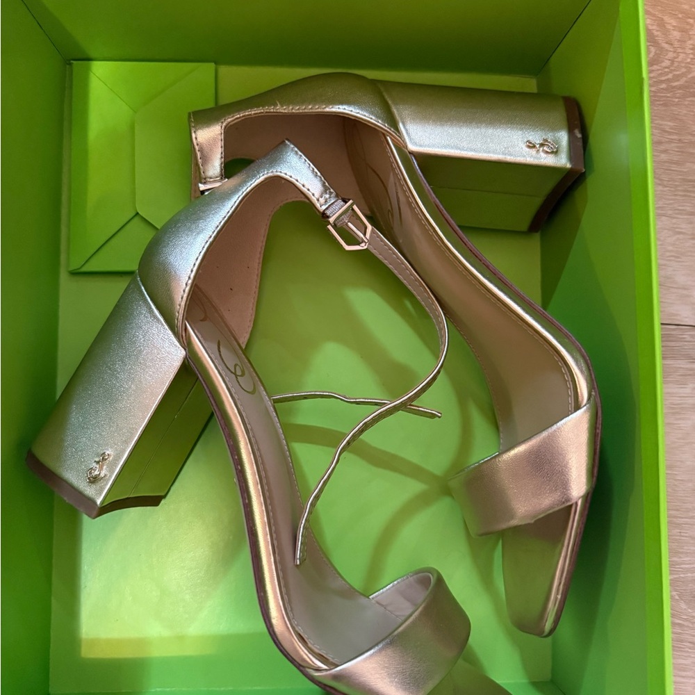 Sam Edelman Metallic Block Heel Sandals